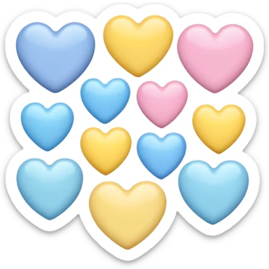 Pastel hearts sticker