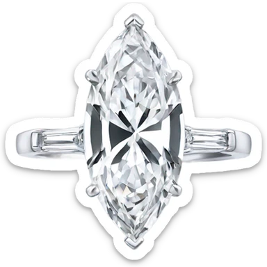 Marquise cut engagement ring sticker