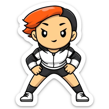 girl with fierce pose sticker