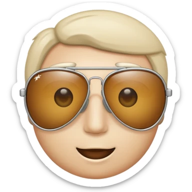 light beige aviator sunglasses sticker