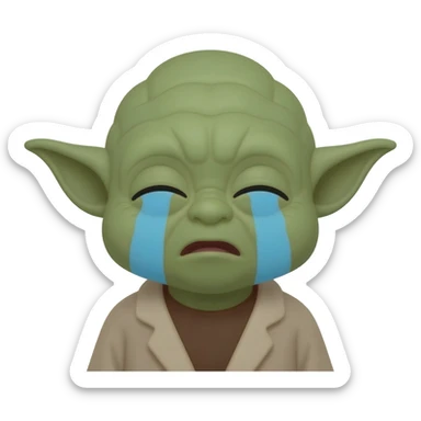 Crying laughing emoji yoda sticker