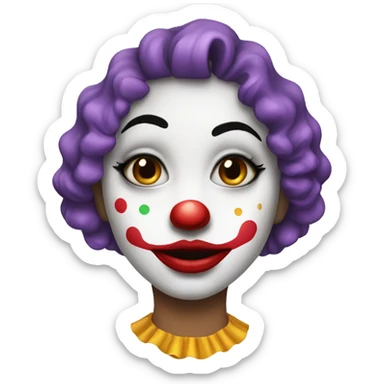 Clown girl with lips sticker