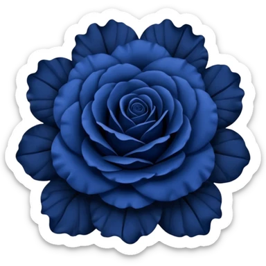 rose shape flower, no stem, now make it a dark indigo color sticker