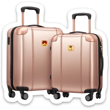 Two rose gold carry on suitcases sticker
