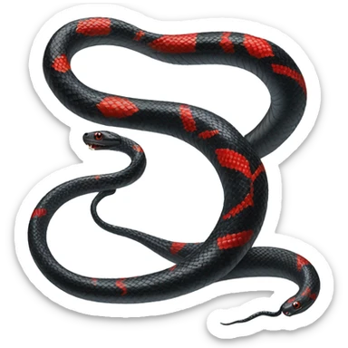  Black snake with red belly detailed sticker