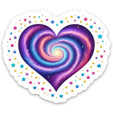 heart emoji galaxy stars sticker