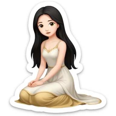 Beautiful girl knelt down by the grace of other women sticker
