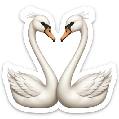 Two swans facing eachother sticker