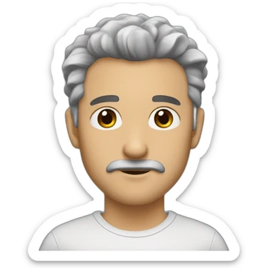 man grey hair brown eyes 3 days of goatee sticker