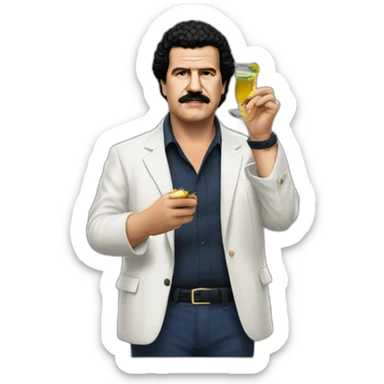 Pablo escobar qui serre la main de macron sticker