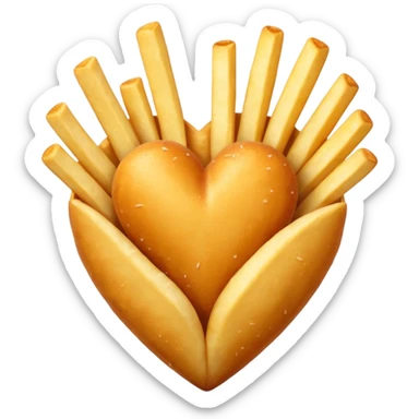 French fries in heart shape sticker