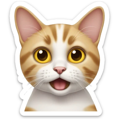 Shocked with raised eyebrows cat emoji  sticker