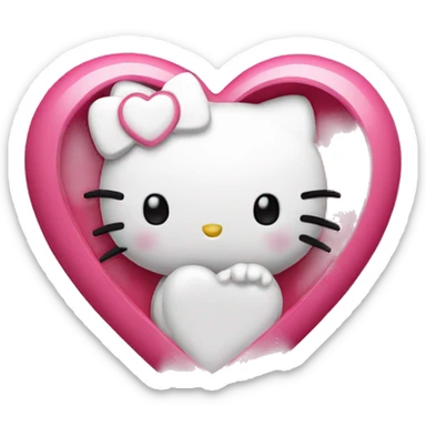 hello kitty inside heart sticker