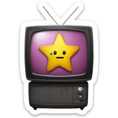 A tv with a star inside sticker