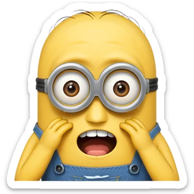 sobbing minion sticker