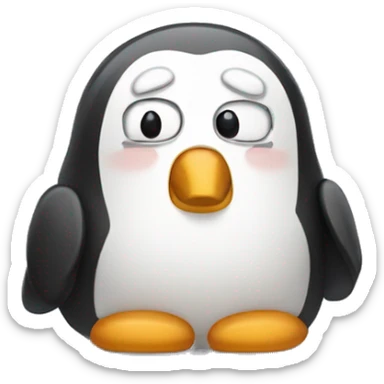 super exhausted pengiun sticker