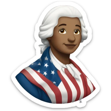 Flat Betsy Ross Flag with AM inside the circle of stars sticker