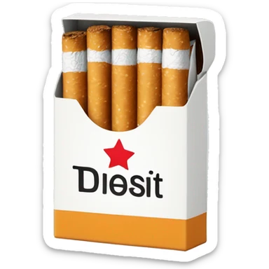 photorealistic pack of cigarettes sticker