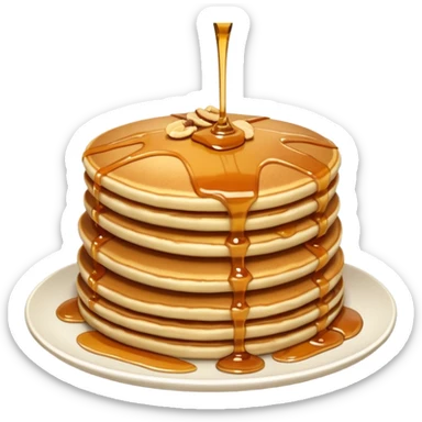 pancakes with caramel and nuts sticker