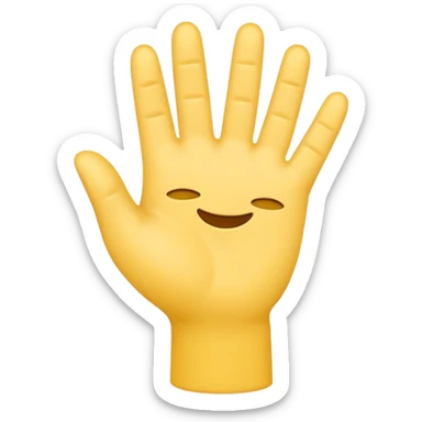 yellow Apple emoji-style hand in a celebratory pose, no background, no extra elements sticker