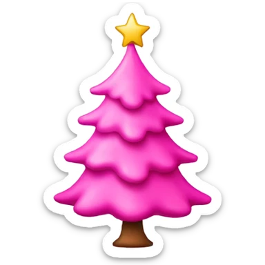 Pink Christmas tree sticker