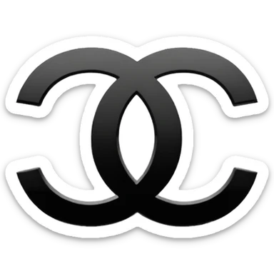 Chanel logo black and white sticker