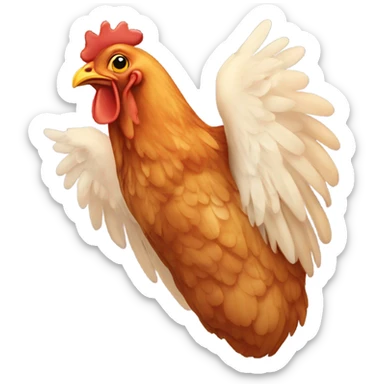A chicken Wing that has angel wings sticker
