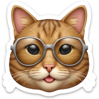 cat wearing sunglasses, simple and expressive sticker