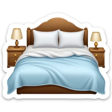 cozy bed with pillows and blanket sticker