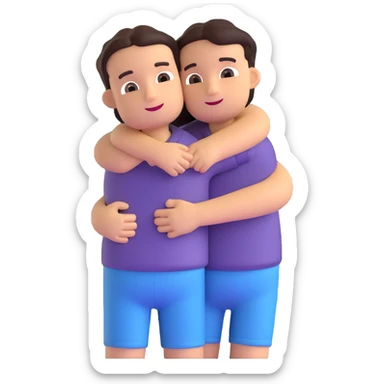 two friends hugging sticker