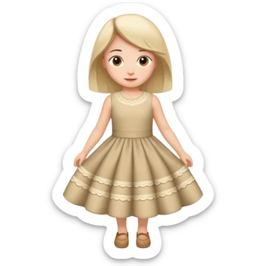 Girl curtying with dress sticker