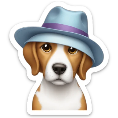 Dog in hat cat sticker