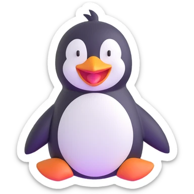 laughing penguin sticker