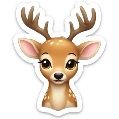 Baby deer-antlers love sticker