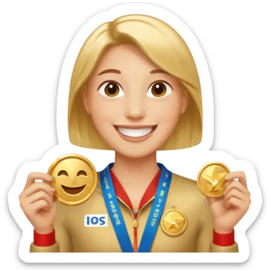 Person Winning a medal SUPER happy sticker