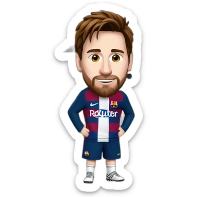 leo messi on a yacht sticker