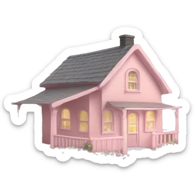 light pink cottage  sticker