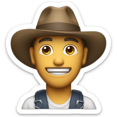 creame un emoji de un hombre con sombrero y pipa sticker