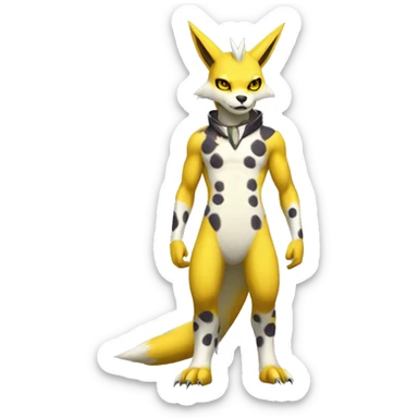 Lombax-Renamon full body with spots sticker