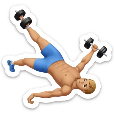 man lying-down-on-back weighted glute-bridges sticker