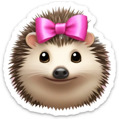 hedgehog with a pink bow sticker
