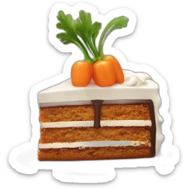 carrot cake with chocolate sticker