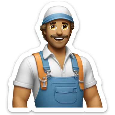 1970's disco maintenance guy sticker