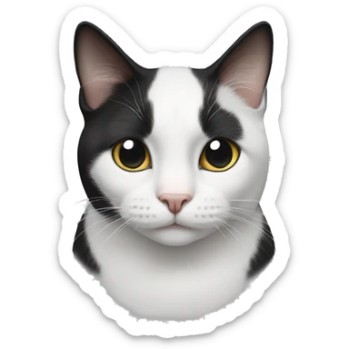Tuxedo cat with white mark onface sticker