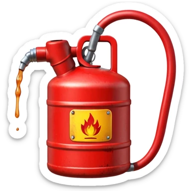 red gasoline canister pouring diesel sticker
