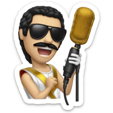 Freddie mercury with microphone sticker