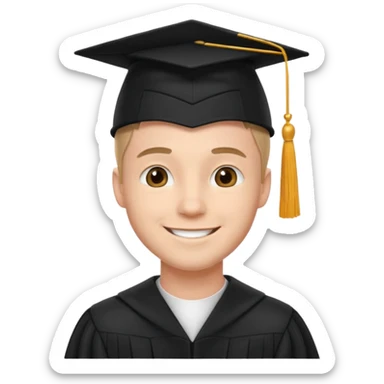 male university graduate sticker