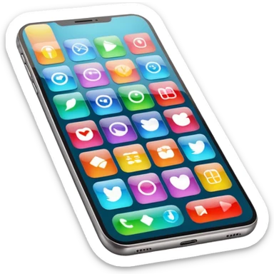smartphone with a colorful app grid sticker