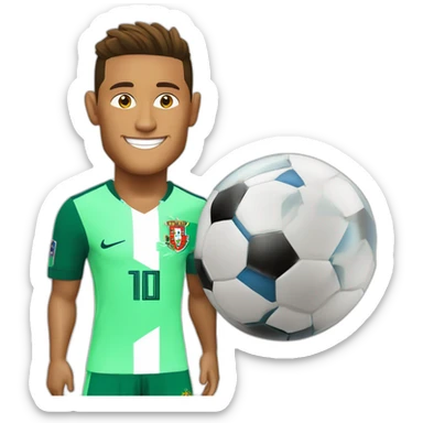 neymar jr e cristiano ronaldo com a copa do mundo com a camisola de portugal sticker