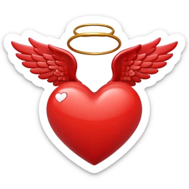 heart with angel wings sticker